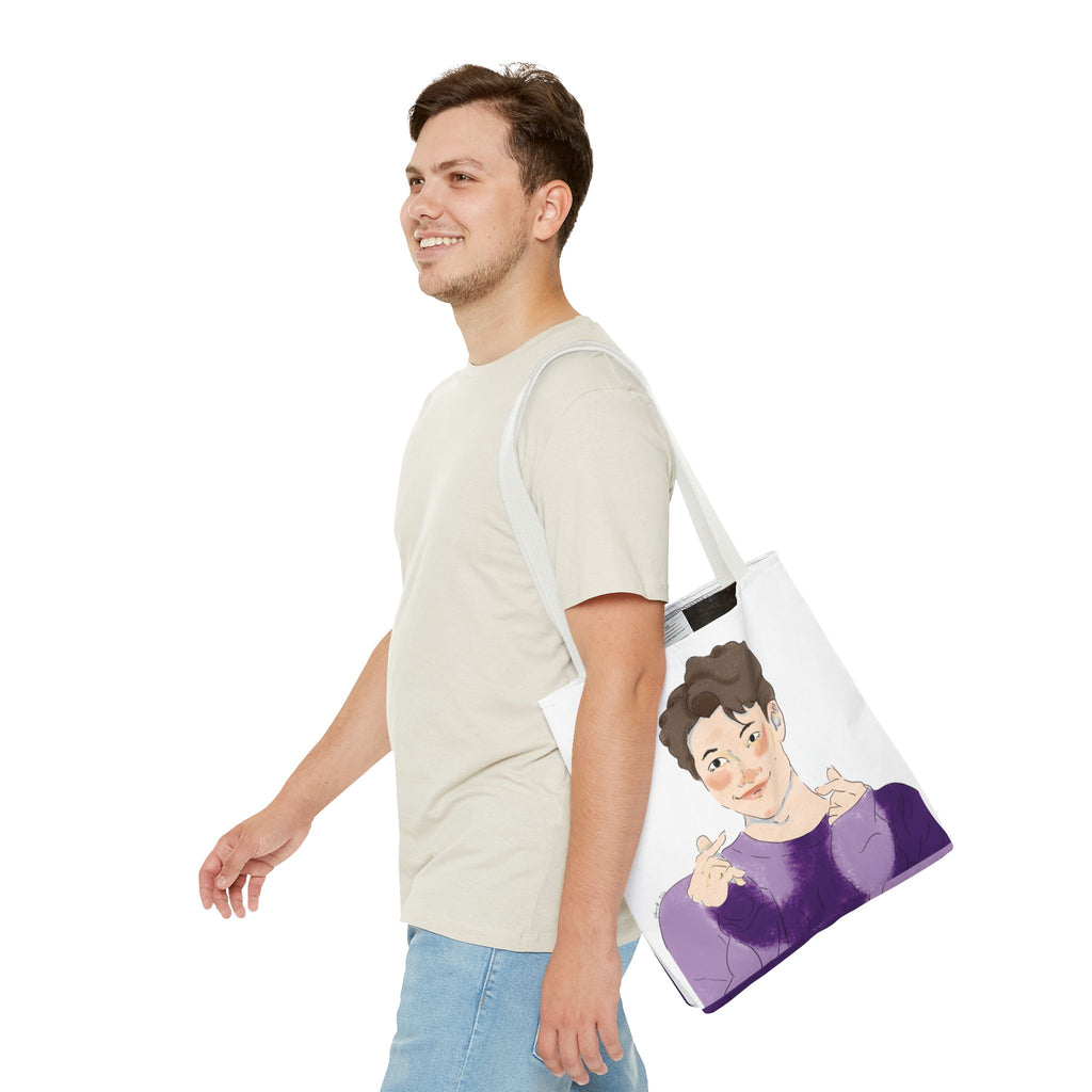 Namjoon Hand-Heart Portrait Tote Bag — Illustrated K-Drama Style Fan Tote