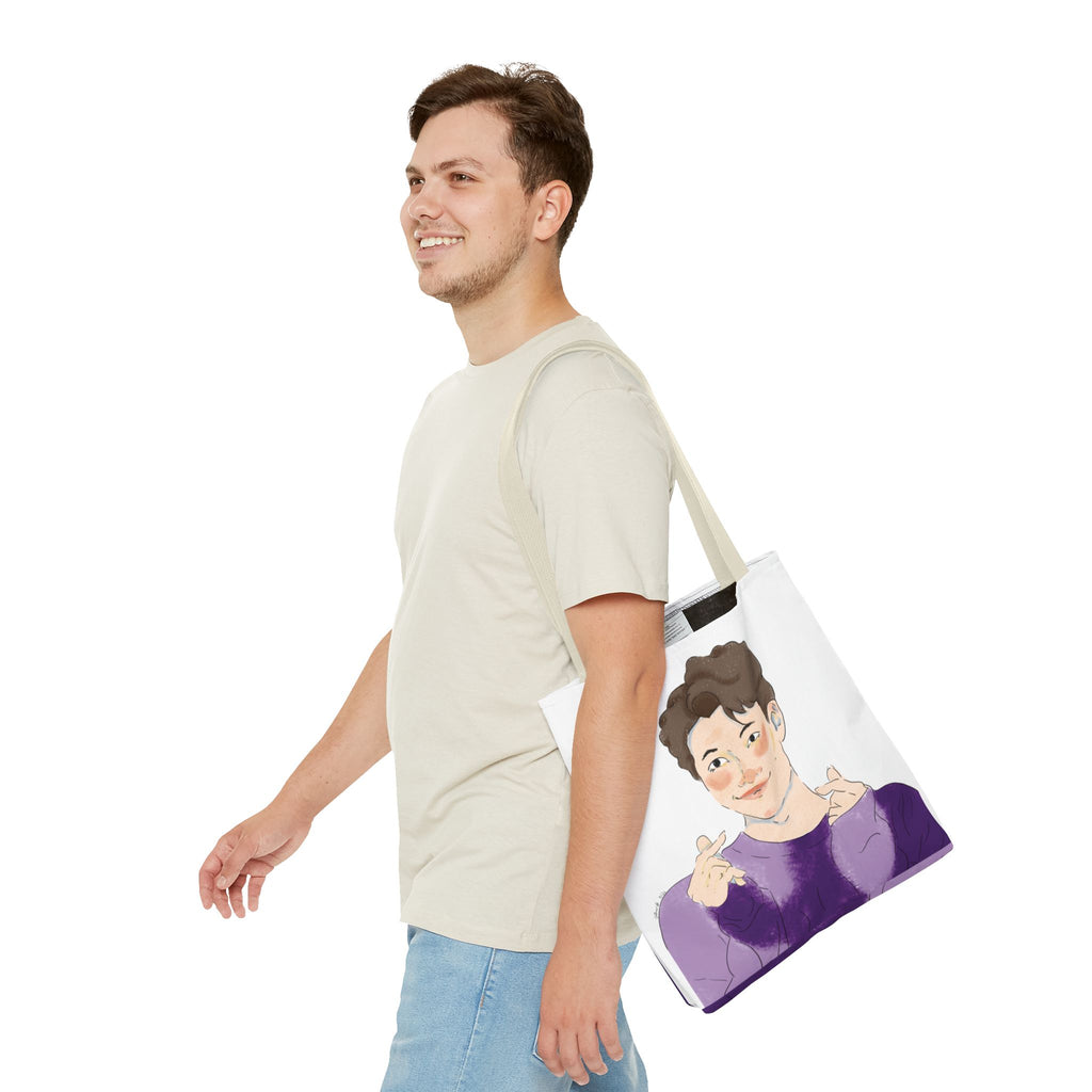 Namjoon Hand-Heart Portrait Tote Bag — Illustrated K-Drama Style Fan Tote