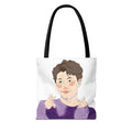 Namjoon Hand-Heart Portrait Tote Bag — Illustrated K-Drama Style Fan Tote
