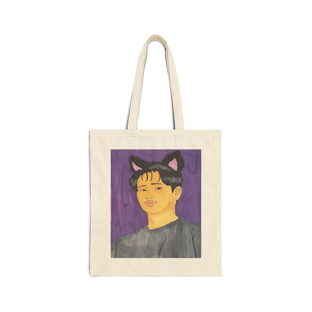 Cute San Cat-Ears Cotton Canvas Tote