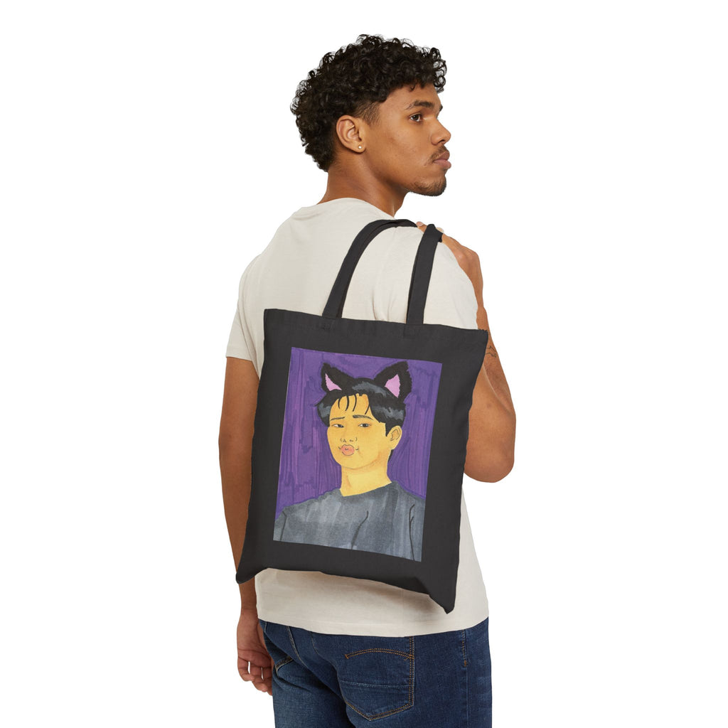 Cute San Cat-Ears Cotton Canvas Tote