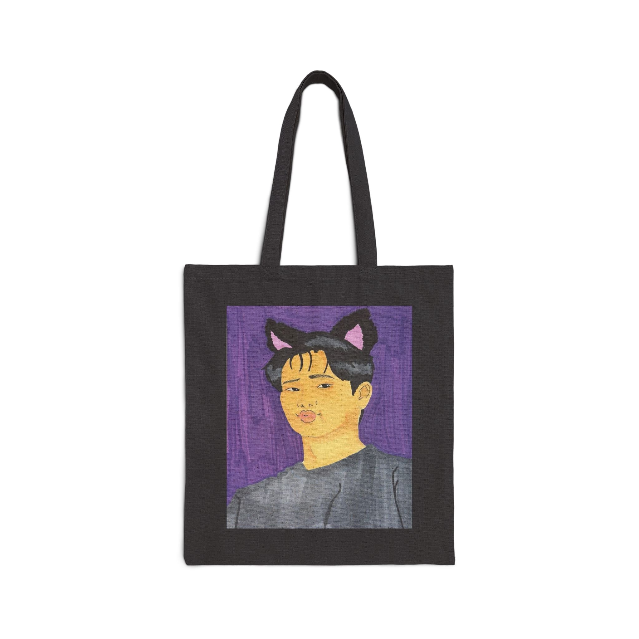 Cute San Cat-Ears Cotton Canvas Tote