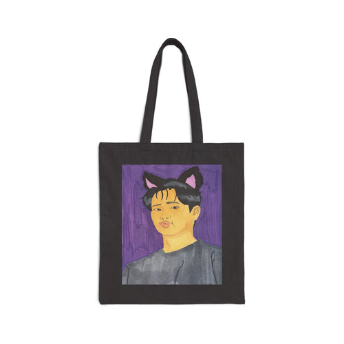 Cute San Cat-Ears Cotton Canvas Tote