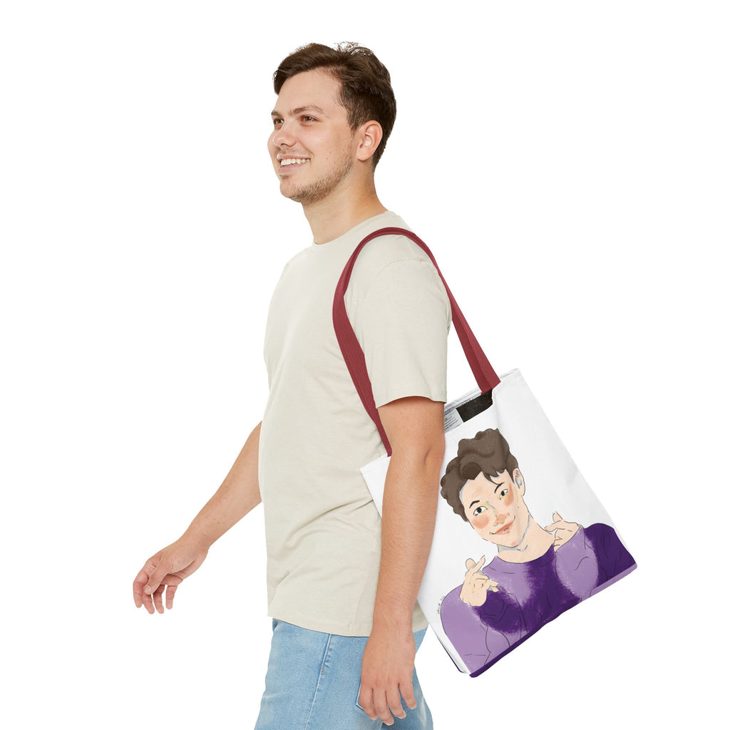 Namjoon Hand-Heart Portrait Tote Bag — Illustrated K-Drama Style Fan Tote